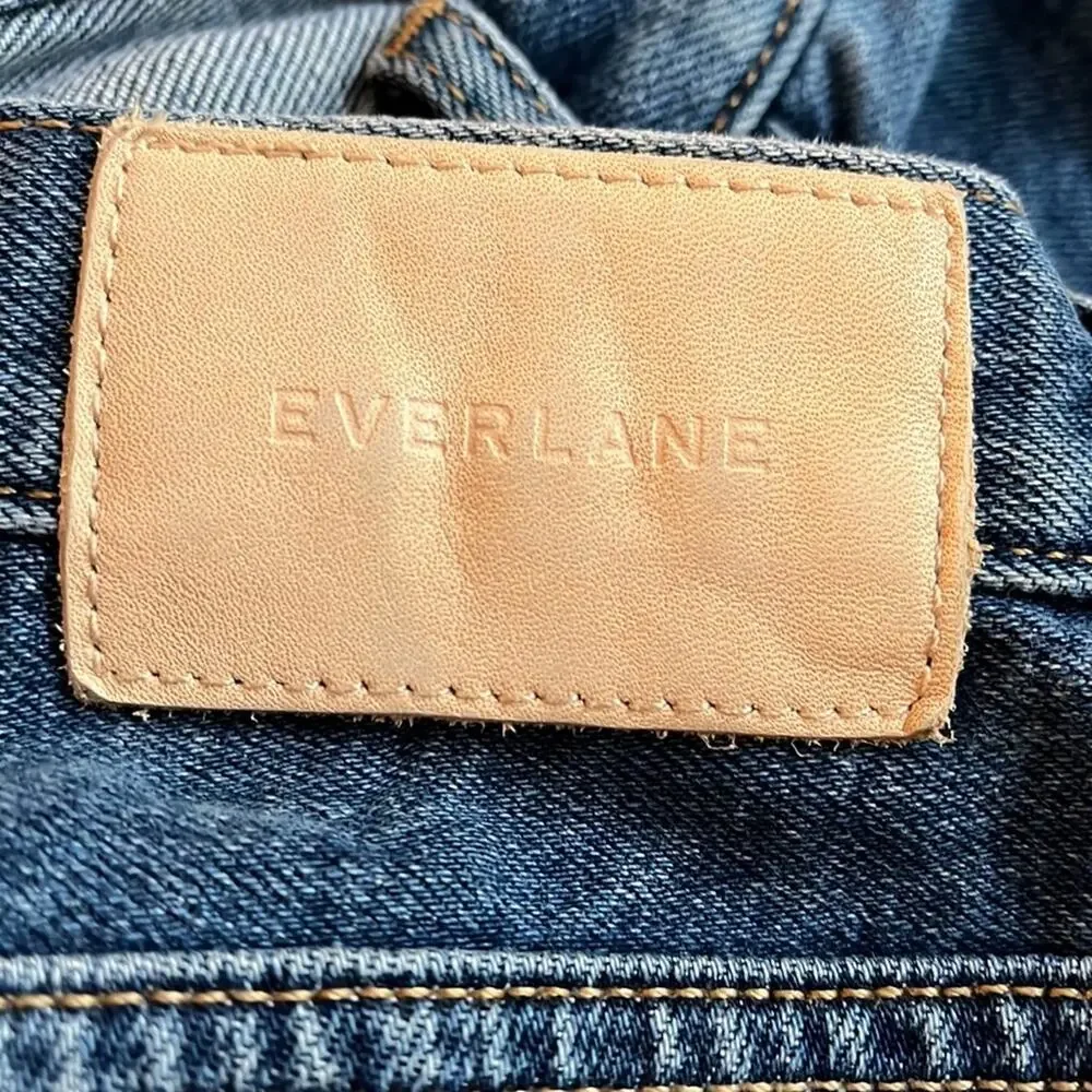 EVERLANE button fly high waisted cheeky short jean shorts cutoffs size 29